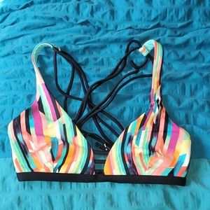 Colorful Striped swim suit top